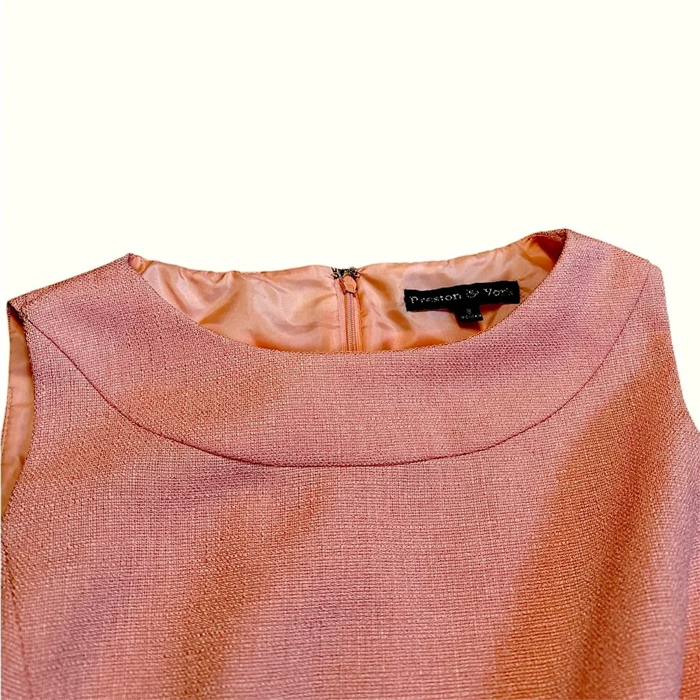 PRESTON & YORK 100% Polyester Coral Sleeveless Dress Women Size 8 - Picture 3 of 8